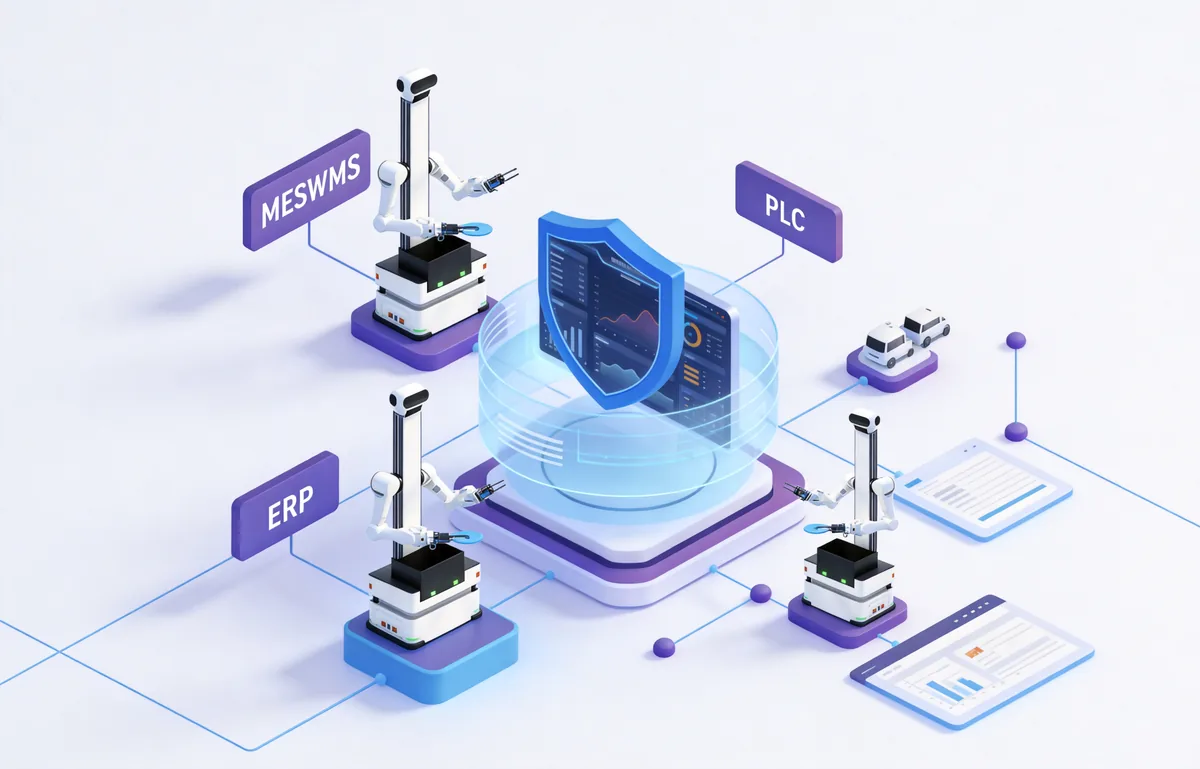 AgentOS connecting robots with MES, WMS, ERP and PLC systems